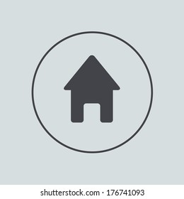 Vector circle icon on gray background. Eps 10