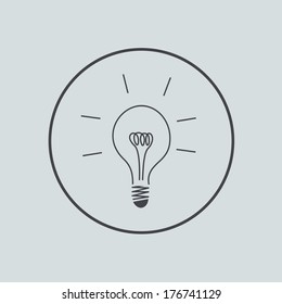 Vector circle icon on gray background. Eps 10