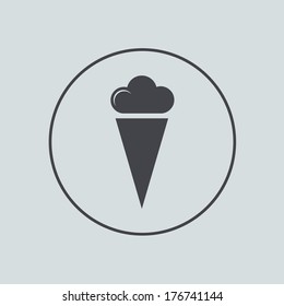 Vector circle icon on gray background. Eps 10