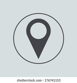 Vector circle icon on gray background. Eps 10
