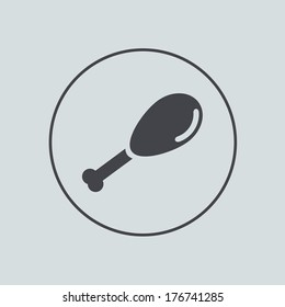 Vector circle icon on gray background. Eps 10