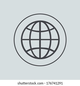 Vector circle icon on gray background. Eps 10