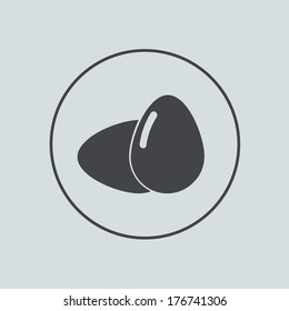 Vector circle icon on gray background. Eps 10