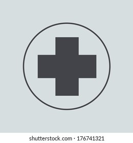 Vector circle icon on gray background. Eps 10