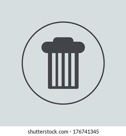 Vector circle icon on gray background. Eps 10