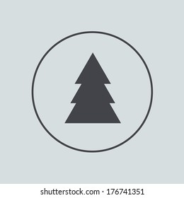 Vector circle icon on gray background. Eps 10