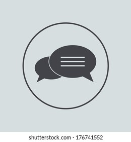 Vector circle icon on gray background. Eps 10