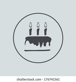 Vector circle icon on gray background. Eps 10