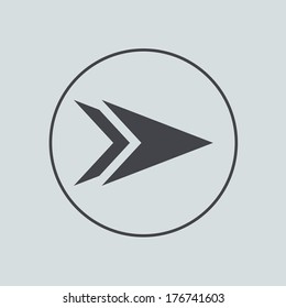 Vector circle icon on gray background. Eps 10