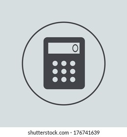 Vector circle icon on gray background. Eps 10