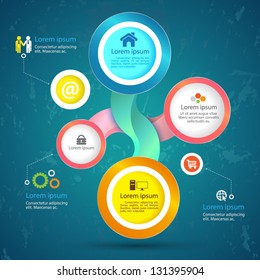 Vector circle  with  icons for business  concepts  / can use for info-graphic / loop business report or plan / modern template / education template / business brochure /  system diagram