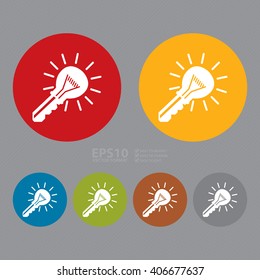 Vector : Circle Idea Key Infographics Flat Icon, Sign