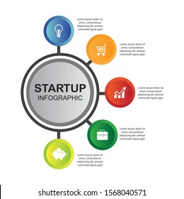 Vector circle info graphic. Business data visualization. Process chart. Abstract elements of graph