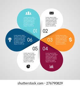 Vector Circle Info Graphic. Template For Cycle Diagram, Graph, Presentation And Round Chart. Business Concept With 6 Options, Parts, Steps Or Processes. Abstract Background.