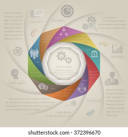 Vector circle infographic 10 options with high quality business icons.Template set for presentation, paper, chart, project and report.