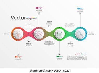 Vector circle infographic with 4 steps. Template for diagram, graph, presentation and chart. Business concept, parts, steps or processes. Eps 10
