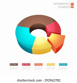 Vector circle infographic. Abstract background. Segmented and multicolored pie charts.