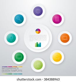 Vector circle infographic. Business concept with 8 options, parts, steps or processes. Abstract background.