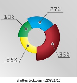 Vector circle infographic. Business diagrams, round graphs