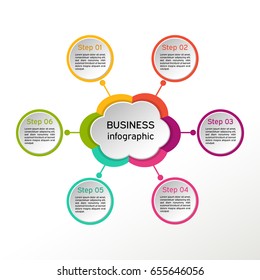 Vector circle infographic. Business diagrams, presentations and charts. Background.
