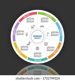 Vector circle infographic business template for presentation and round chart.
