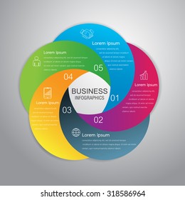 Vector circle infographic business template design. Can be used for workflow layout, diagram, number options, web design, business concept.