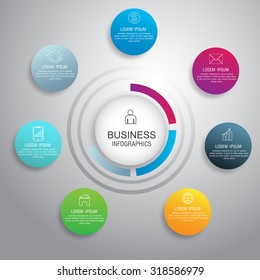 Vector circle infographic business template design. Can be used for workflow layout, diagram, number options, web design, business concept.