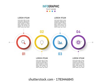 Vector circle infographic with colorful. Template for cycle diagram, graph, presentation and round chart. Business concept with 4 options, parts, steps or processes.
