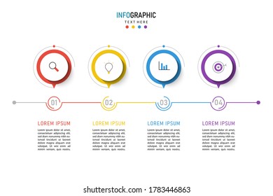 Vector circle infographic with colorful. Template for cycle diagram, graph, presentation and round chart. Business concept with 4 options, parts, steps or processes.