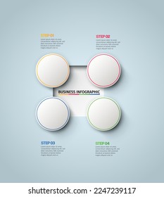 Vector circle infographic, cycle diagram, graph, presentation chart. Business infographics concept with 4 options, parts, and steps. Business Infographic processes. Creative concept for infographic