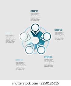 Vector circle infographic, cycle diagram, graph, presentation chart. Business infographics concept with 4 options, parts, and steps. Business Infographic processes. Creative concept for infographic