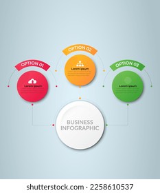 Vector circle infographic, cycle diagram, graph, presentation chart. Business infographics concept with 3 options, parts, and steps. Business Infographic processes. Creative concept for infographic