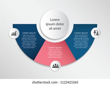 Vector circle infographic design element. Template for diagram, graph, presentation and chart. Business concept with 4 options, parts, steps or processes