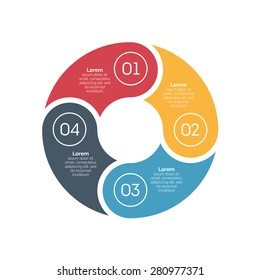 Vector circle infographic design element. Template for diagram, graph, presentation and chart. Business concept with 4 options, parts, steps or processes