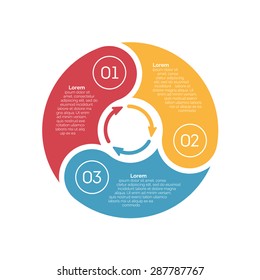 Vector Circle Infographic Design Element. Template For Diagram, Graph, Presentation And Chart. Business Concept With 3 Options, Parts, Steps Or Processes