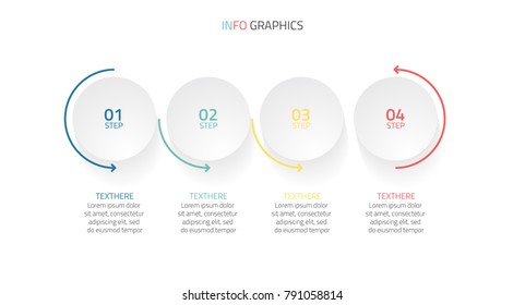 Vector circle infographic design elements with arrows.Business concept with 4 options, parts, steps or processes.