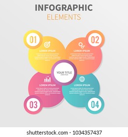 Vector circle Infographic Design With four number