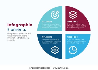 Vector circle Infographic design template with icons, Can be used for process diagrams, presentations, and workflow layout.
