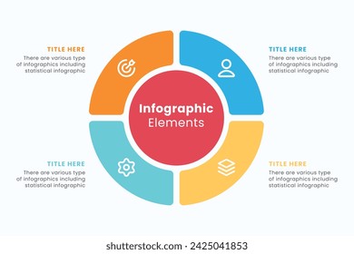 Vector circle Infographic design template with icons, Can be used for process diagrams, presentations, and workflow layout.