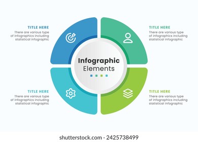 Vector circle Infographic design template with icons, Can be used for process diagrams, presentations, and workflow layout.