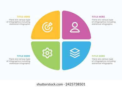 Vector circle Infographic design template with icons, Can be used for process diagrams, presentations, and workflow layout.