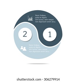 Vector Circle Infographic Design Template. Ying Yang Infographic Banners. Number Banners Template For Diagram, Graph, Presentation Or Chart. Business Concept Sequence Banners. EPS10 Workflow Layout.