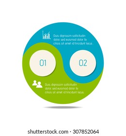 Vector Circle Infographic Design Template. Ying Yang Infographic Banners. Number Banners Template For Diagram, Graph, Presentation Or Chart. Business Concept Sequence Banners. EPS10 Workflow Layout.