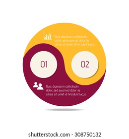 Vector Circle Infographic Design Template. Ying Yang Infographic Banners. Number Banners Template For Diagram, Graph, Presentation Or Chart. Business Concept Sequence Banners. EPS10 Workflow Layout.