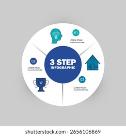 Diagrama de infografía de Vector circular 3 opciones