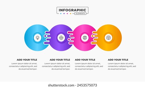 Vector circle infographic presentation design template with 4 steps or options