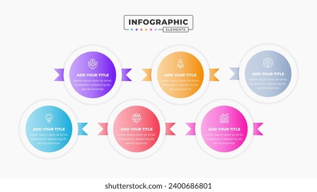 Vector circle infographic presentation template with six steps or options