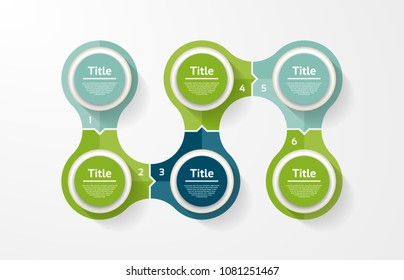 Vector circle infographic. Template for cycle diagram, graph, presentation and round chart. Business concept with 6 options, parts, steps or processes. Abstract background.
