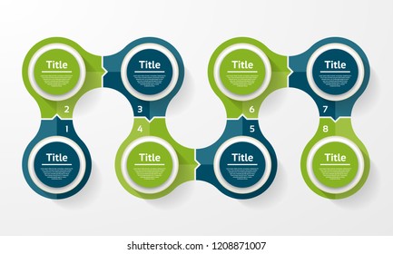 Vector circle infographic. Template for cycle diagram, graph, presentation and round chart. Business concept with 8 options, parts, steps or processes. Abstract background.