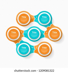 Vector circle infographic. Template for cycle diagram, graph, presentation and round chart. Business concept with 7 options, parts, steps or processes. Abstract background.